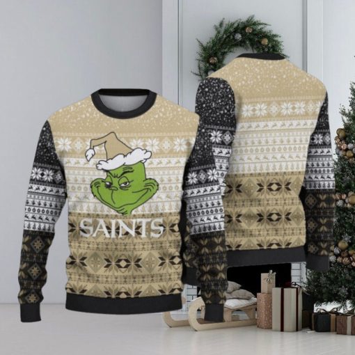 New Orleans Saints Christmas Grinch Ugly Christmas Sweaters