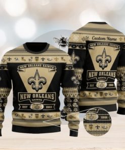 New Orleans Saints EST 1966 Big Logo Ugly Christmas Sweaters