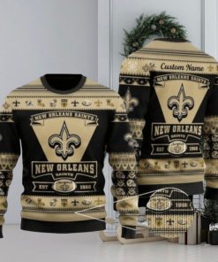 New Orleans Saints EST 1966 Big Logo Ugly Christmas Sweaters