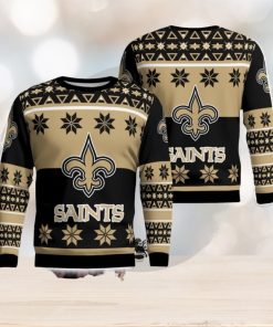 New Orleans Saints Logo Big Snowflake Pattern Ugly Christmas Sweater