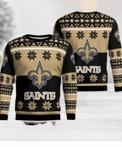 New Orleans Saints Logo Big Snowflake Pattern Ugly Christmas Sweater