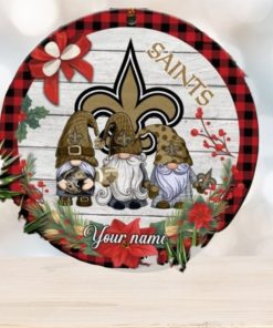 New Orleans Saints Nfl Cute Gnome Christmas Ornament Custom Name Football Team Christmas