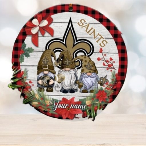 New Orleans Saints Nfl Cute Gnome Christmas Ornament Custom Name Football Team Christmas