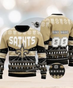 New Orleans Saints Personalized Name And Numbers Ugly Christmas Sweaters