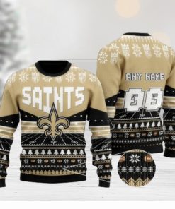 New Orleans Saints Personalized Name And Numbers Ugly Christmas Sweaters