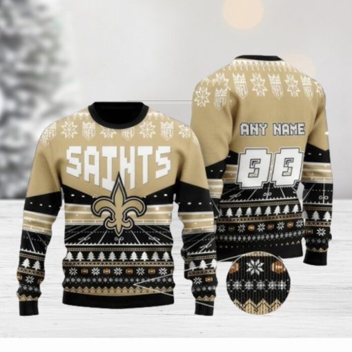 New Orleans Saints Personalized Name And Numbers Ugly Christmas Sweaters