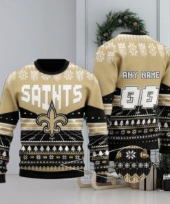 New Orleans Saints Personalized Name And Numbers Ugly Christmas Sweaters