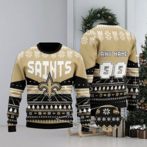 New Orleans Saints Personalized Name And Numbers Ugly Christmas Sweaters