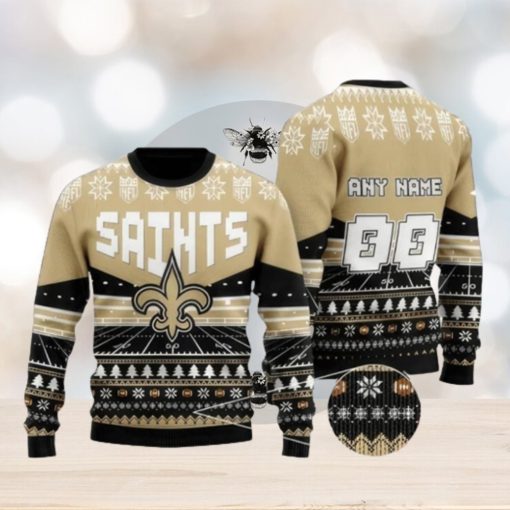 New Orleans Saints Personalized Name And Numbers Ugly Christmas Sweaters