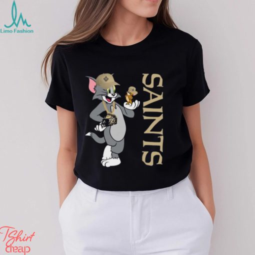 New Orleans Saints T Shirt Print Tom And Jerry Nfl Tom And Jerry Tshirt For Fans