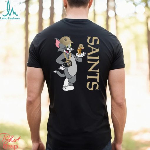 New Orleans Saints T Shirt Print Tom And Jerry Nfl Tom And Jerry Tshirt For Fans