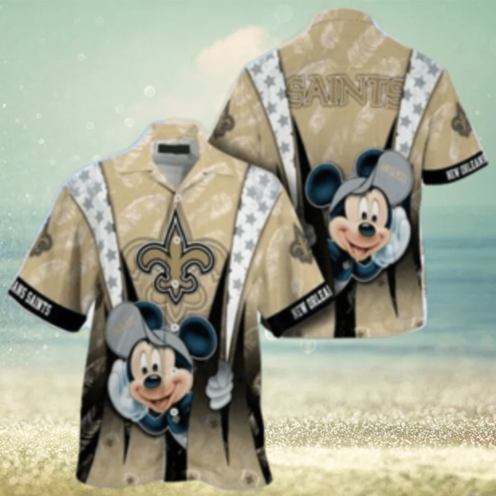 New Orleans Saints nfl mickey mouse Hawaiian Shirt custom for fan New Orleans Saints nfl mickey mouse Hawaiian Shirt custom for fan