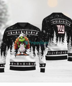 New York Giants Black Grinch Turkey Disguise Thankgiving Ugly Christmas 3D Sweater Gift Holidays