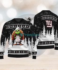 New York Giants Black Grinch Turkey Disguise Thankgiving Ugly Christmas 3D Sweater Gift Holidays