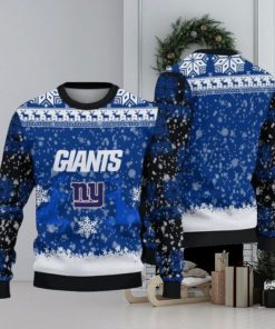 New York Giants Fans Snowstorm Parttern Ugly Christmas Sweaters