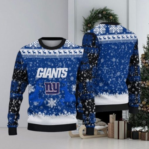 New York Giants Fans Snowstorm Parttern Ugly Christmas Sweaters