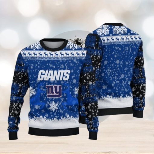 New York Giants Fans Snowstorm Parttern Ugly Christmas Sweaters