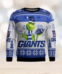 New York Giants Grinch Snowflake Pattern Ugly Sweater Christmas