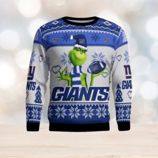 New York Giants Grinch Snowflake Pattern Ugly Sweater Christmas