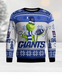 New York Giants Grinch Snowflake Pattern Ugly Sweater Christmas