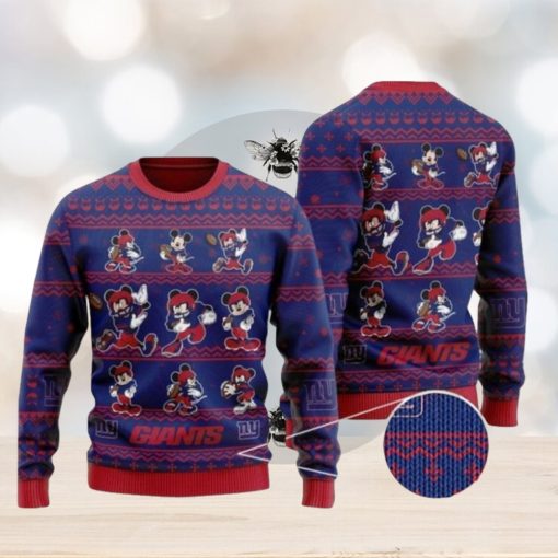 New York Giants Multi Mickey Mouse Ugly Christmas Sweaters