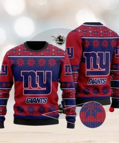 New York Giants Snowflakes Pattern Ugly Christmas Sweaters