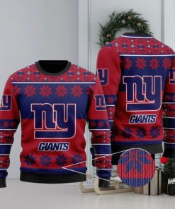 New York Giants Snowflakes Pattern Ugly Christmas Sweaters