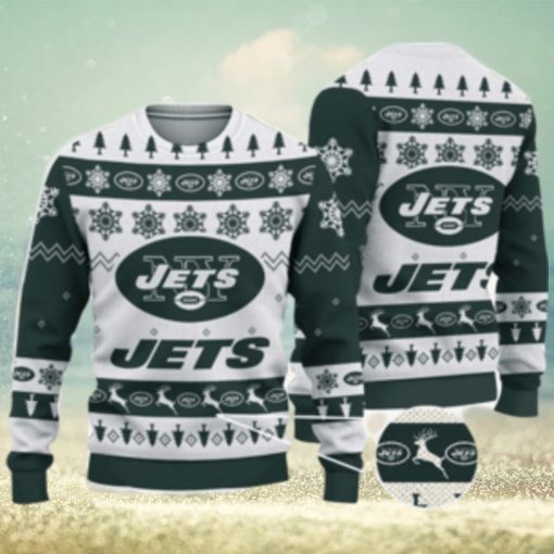 New York Jets Logo Ugly Christmas Sweater 3D Printed Unisex Sweater For Men And Women