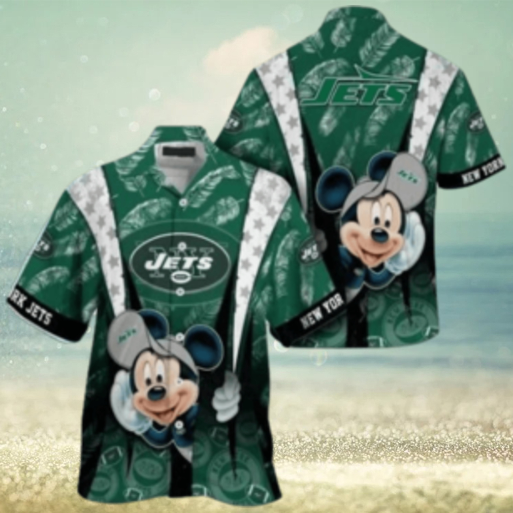 New York Jets nfl mickey mouse Hawaiian Shirt custom for fan New York Jets nfl mickey mouse Hawaiian Shirt custom for fan