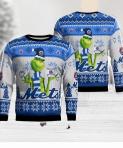 New York Mets Grinch Snowflake Pattern Xmas Gift Ugly Sweater Christmas Gift