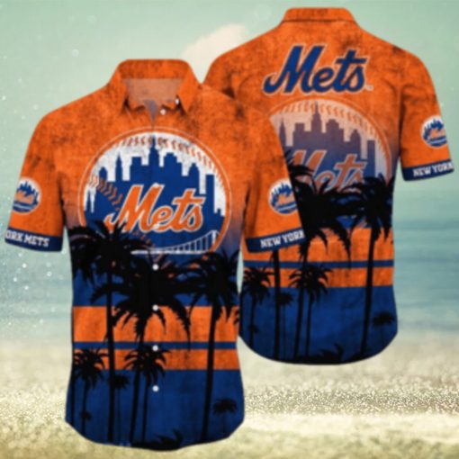 New York Mets MLB Logo Coconut Tropical Hawaiian Shirt Beach Gift For Fans