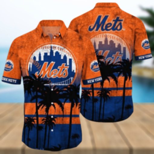 New York Mets MLB Logo Coconut Tropical Hawaiian Shirt Beach Gift For Fans