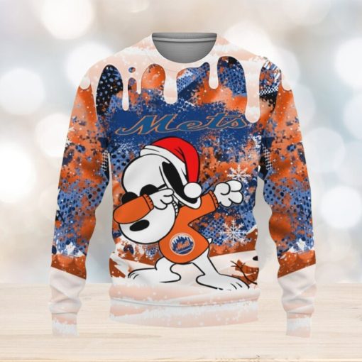 New York Mets Snoopy Dabbing The Peanuts Sports Football American Christmas Dripping Matching Knitted Christmas Sweater