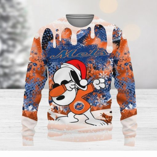 New York Mets Snoopy Dabbing The Peanuts Sports Football American Christmas Dripping Matching Knitted Christmas Sweater