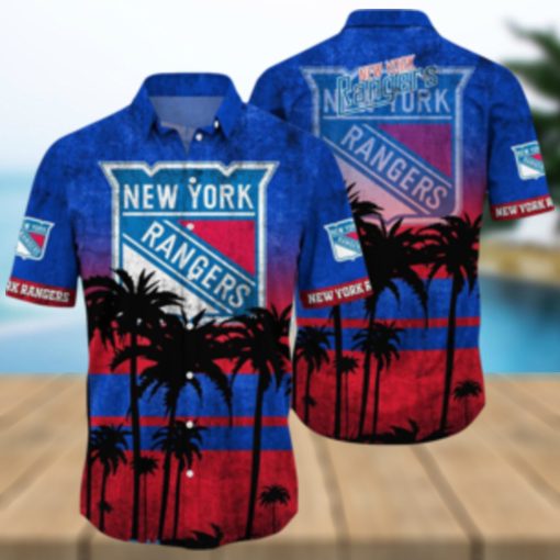 New York Rangers NHL Logo Coconut Tropical Hawaiian Shirt Beach Gift For Fans