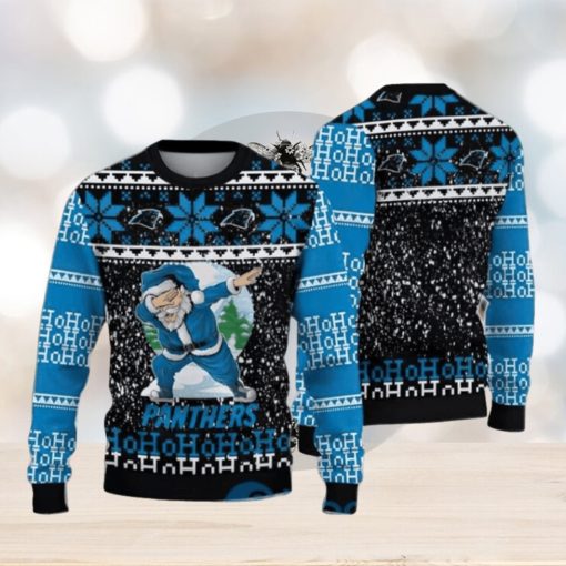 Nfl Carolina Panthers Santa Claus Dabbing Ugly Christmas Sweaters