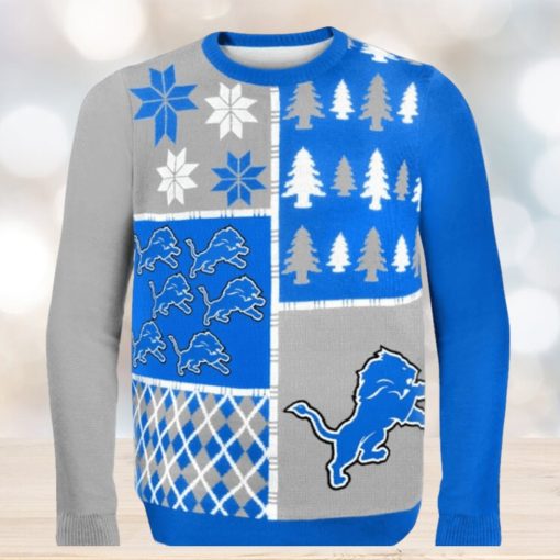 Nfl Detroit Lions Busy Block Ugly Christmas Sweaters