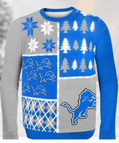 Nfl Detroit Lions Busy Block Ugly Christmas Sweaters