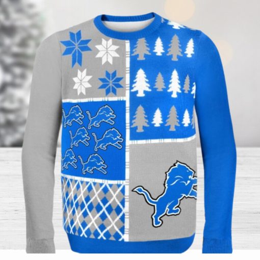 Nfl Detroit Lions Busy Block Ugly Christmas Sweaters