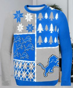 Nfl Detroit Lions Busy Block Ugly Christmas Sweaters