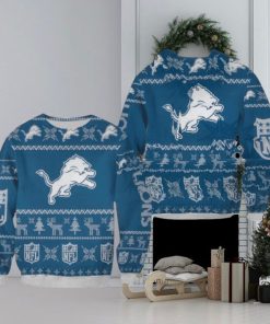 Nfl Detroit Lions Christmas Aop Festivity Ugly Christmas Sweaters