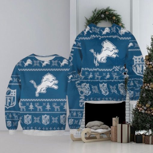 Nfl Detroit Lions Christmas Aop Festivity Ugly Christmas Sweaters