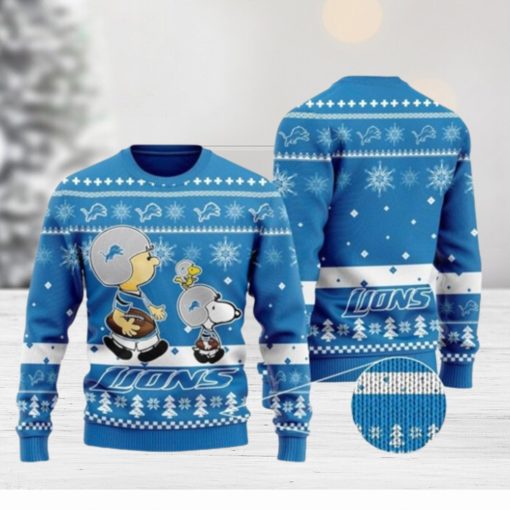 Nfl Detroit Lions Funny Charlie Brown Peanuts Snoopy Ugly Christmas Sweaters