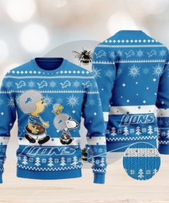 Nfl Detroit Lions Funny Charlie Brown Peanuts Snoopy Ugly Christmas Sweaters