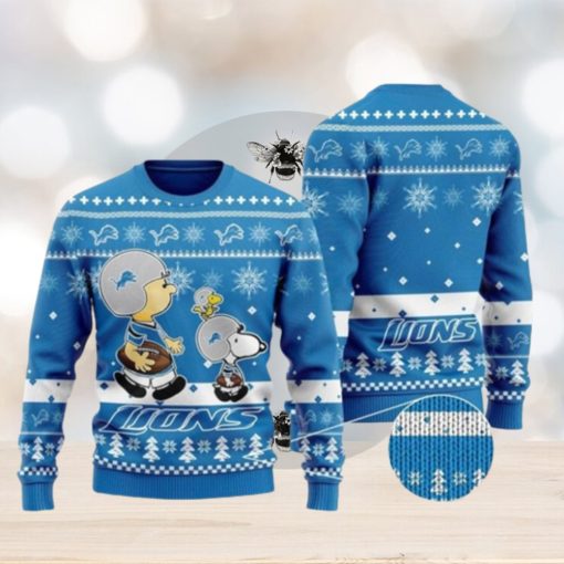 Nfl Detroit Lions Funny Charlie Brown Peanuts Snoopy Ugly Christmas Sweaters