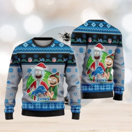 Nfl Detroit Lions Rick And Morty Ugly Christmas Sweaters