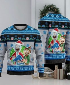 Nfl Detroit Lions Rick And Morty Ugly Christmas Sweaters