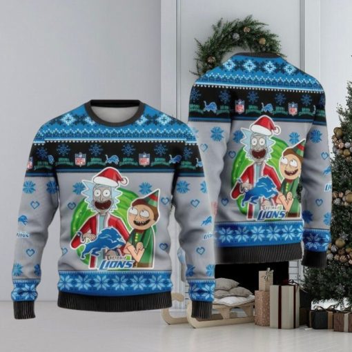 Nfl Detroit Lions Rick And Morty Ugly Christmas Sweaters