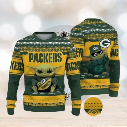 Nfl Football Green Bay Packers Baby Yoda Ugly Christmas Sweaters