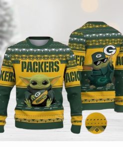 Nfl Football Green Bay Packers Baby Yoda Ugly Christmas Sweaters